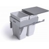 Second Nature Accessories - Pull-Out Waste Bin W/Metal Lid, 2 x 35L Bins For 450mm Cab.