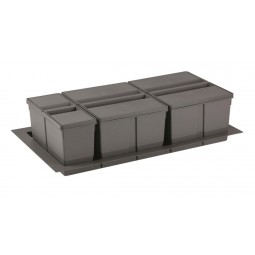 Pull-Out Waste Bin, 2 x 20 Litre & 1 x 9 Litre Bin