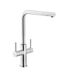 Second Nature Sinks and Taps - Aquerelli L spout tap, dual lever, Chrome
