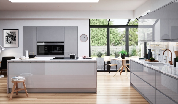 Strada Gloss Handleless Dust Grey - Stori